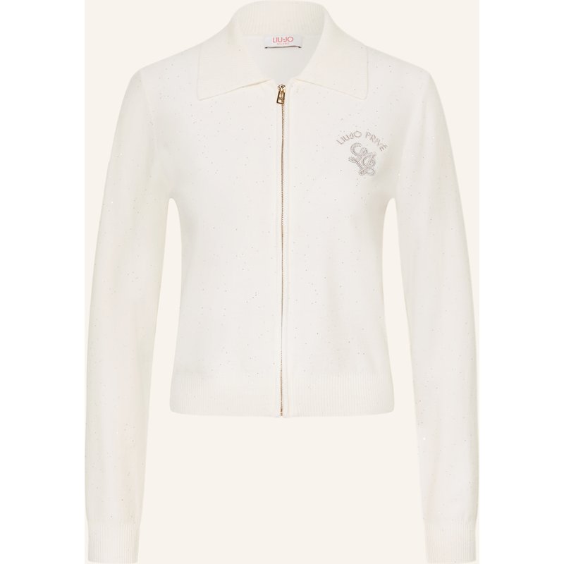 Liu Jo Strickjacke Mit Schmucksteinen Und Pailletten weiss
