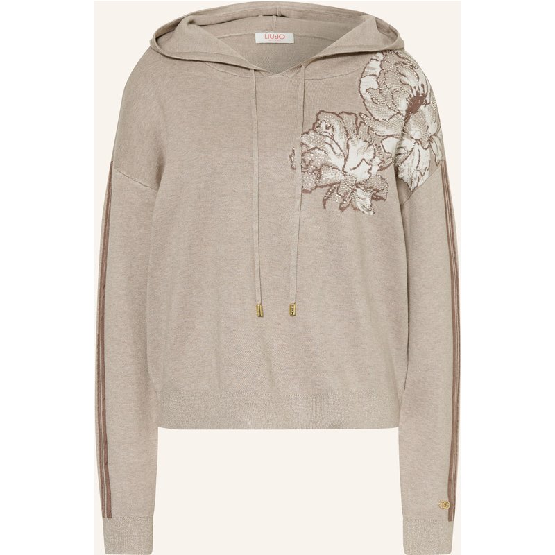 Liu Jo Strick-Hoodie Mit Schmucksteinen Und Glitzergarn braun