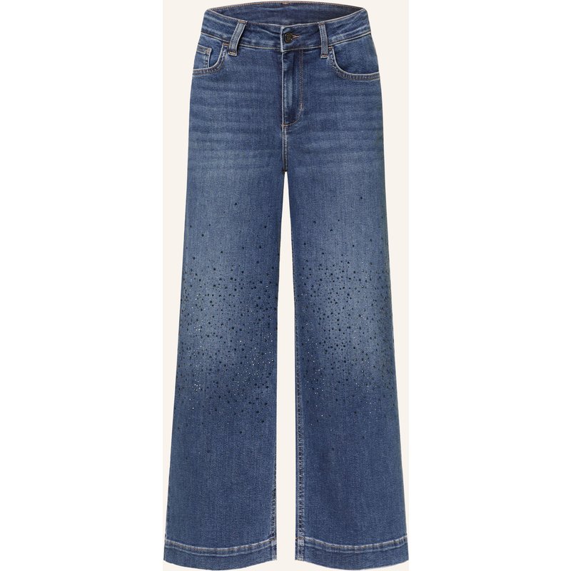 Liu Jo Jeans-Culotte Mit Schmucksteinen blau
