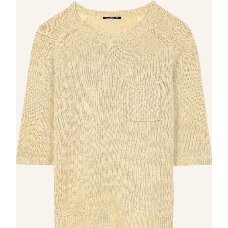 Luisa Cerano Strickshirt Mit 3/4-Arm gelb