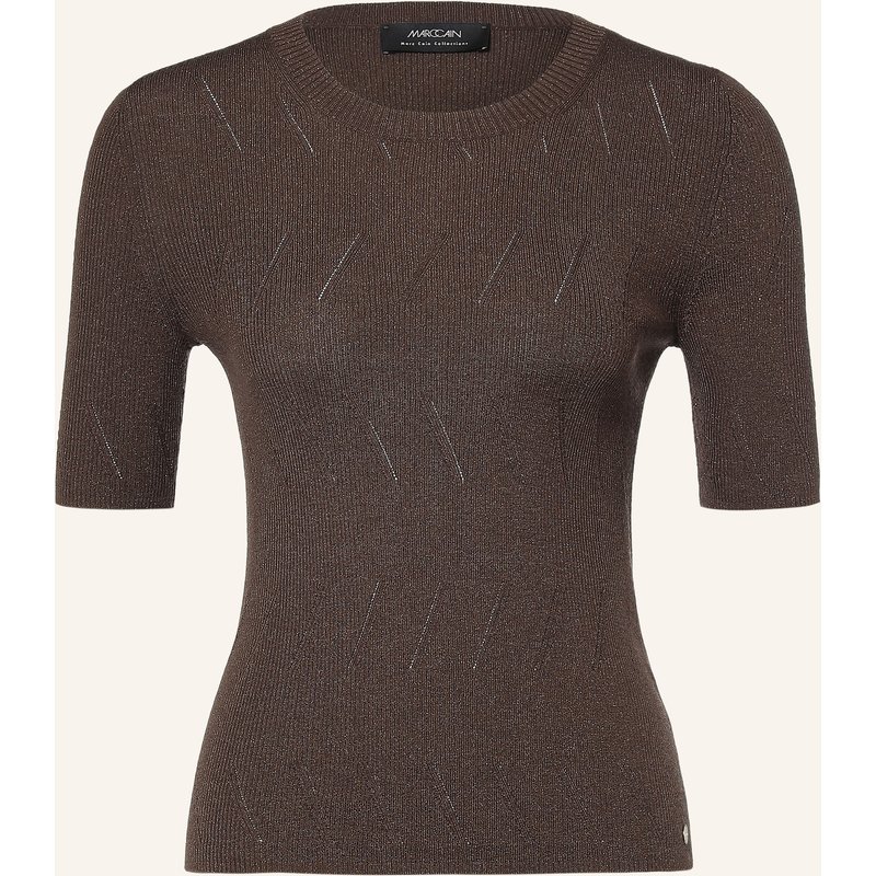 Marc Cain Strickshirt Mit Glitzergarn braun