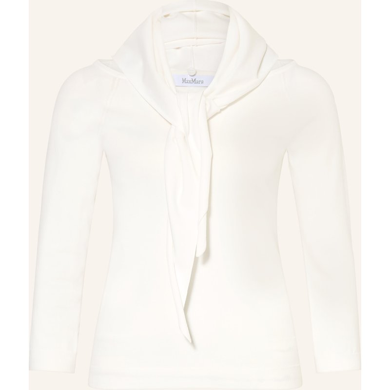 Max Mara Pullover Fenice Mit 3/4-Arm Und Abnehmbarem Dreieckstuch weiss