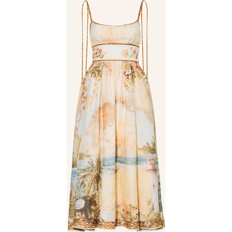 Zimmermann Leinenkleid Mahon Mit Plissees rosa