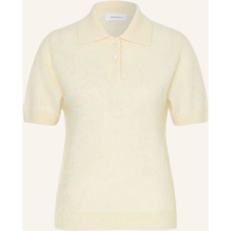 Darling Harbour Strick-Poloshirt Aus Cashmere weiss