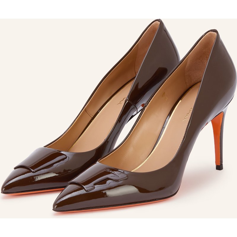 Santoni Lack-Pumps Sibi braun