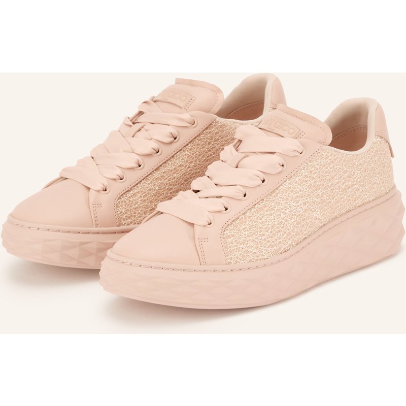 Jimmy Choo Sneaker Diamond Light Maxi Mit Glitzergarn rosa