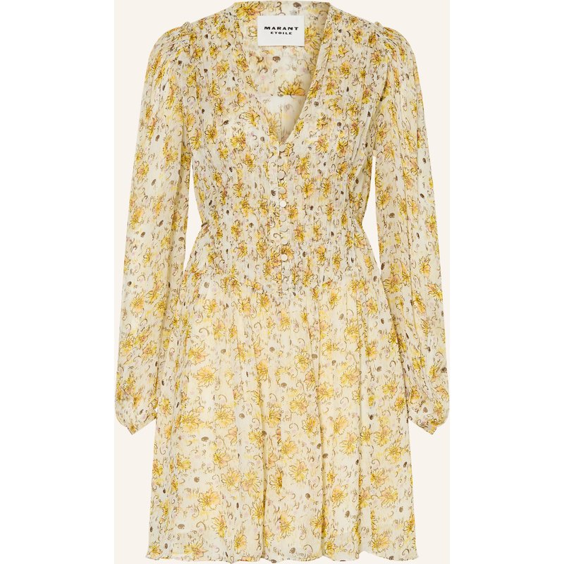 Marant Étoile Kleid Florel Mit Rüschen gelb