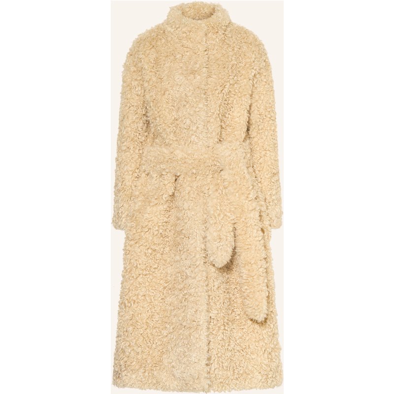 Mrs & Hugs Teddyfell-Mantel beige