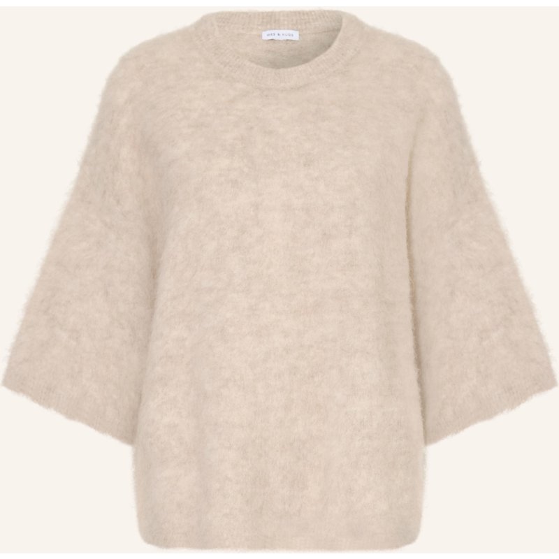 Mrs & Hugs Pullover Mit 3/4-Arm Und Alpaka beige