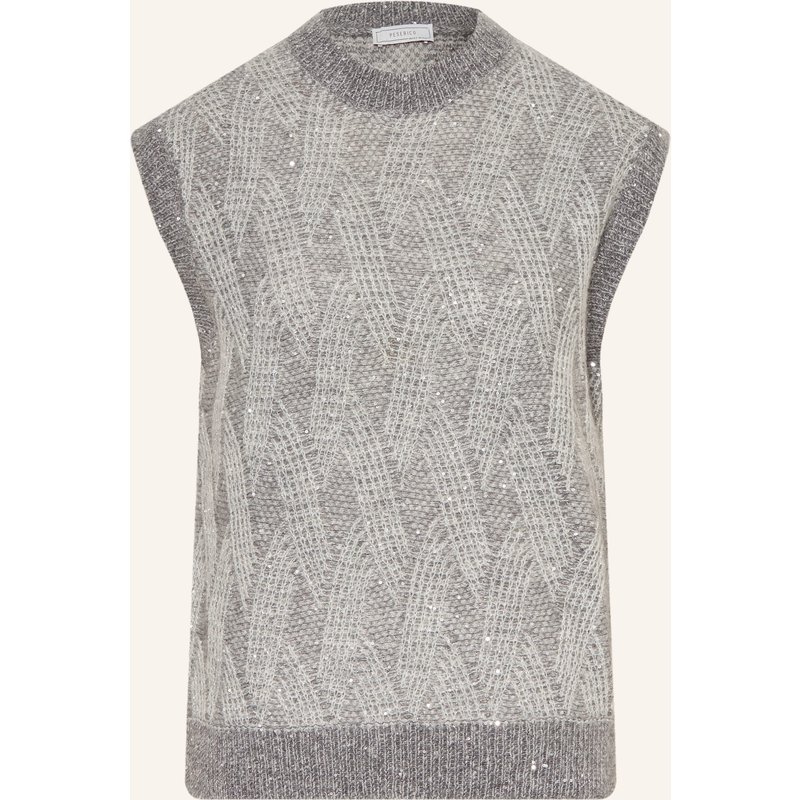 Peserico Pullunder Mit Glitzergarn Und Pailletten beige