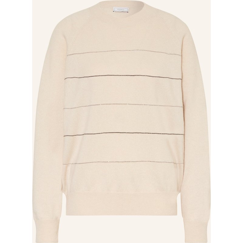 Peserico Pullover Mit Seide Und Schmucksteinen beige