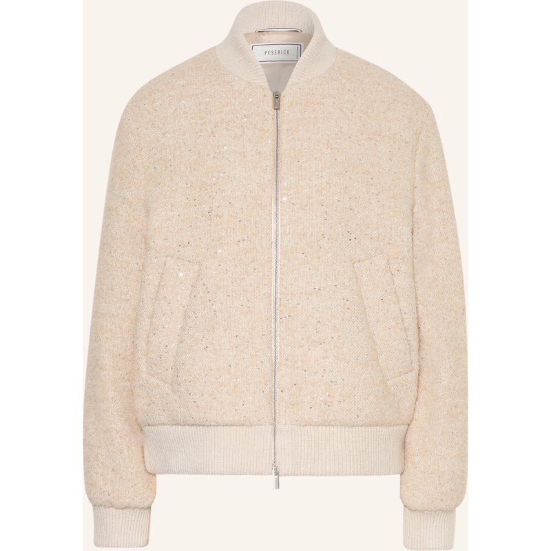 Peserico Bouclé-Blouson Mit Seide Und Pailletten beige