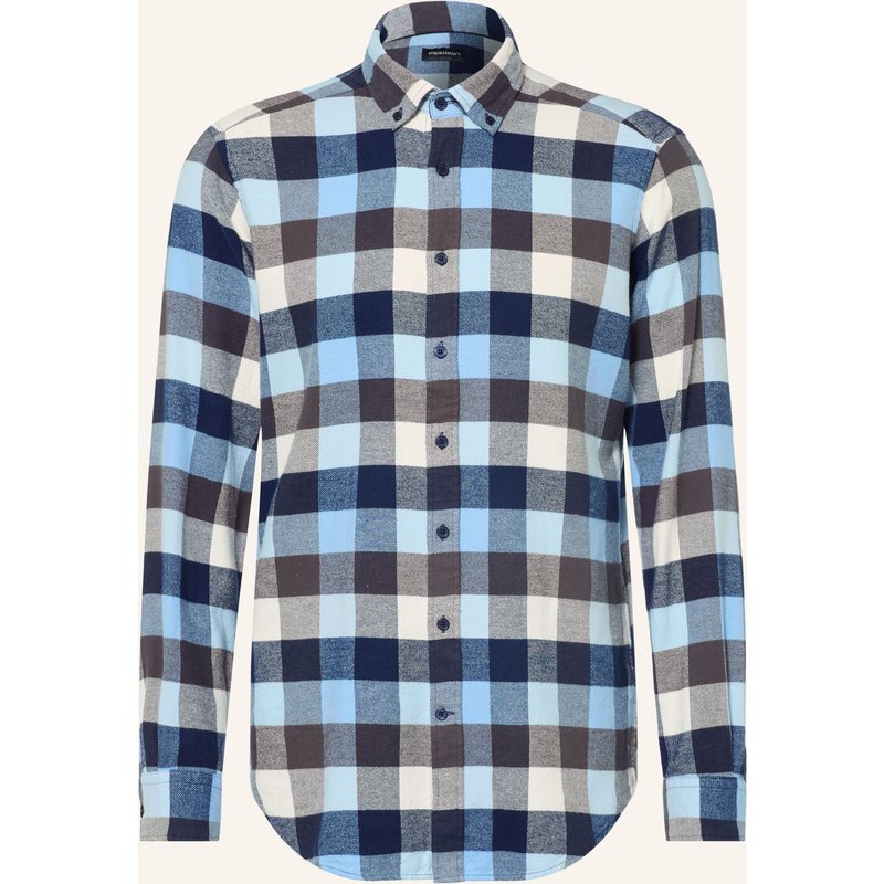 Strokesman's Flanellhemd Slim Fit blau