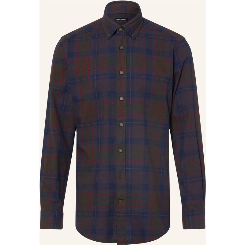 Strokesman's Flanellhemd Regular Fit gruen