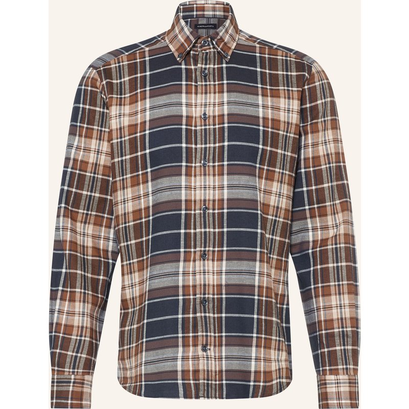 Strokesman's Flanellhemd Regular Fit blau