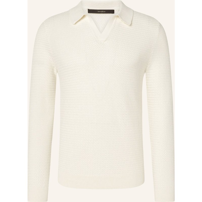 Windsor. Strick-Poloshirt Cashmilo weiss
