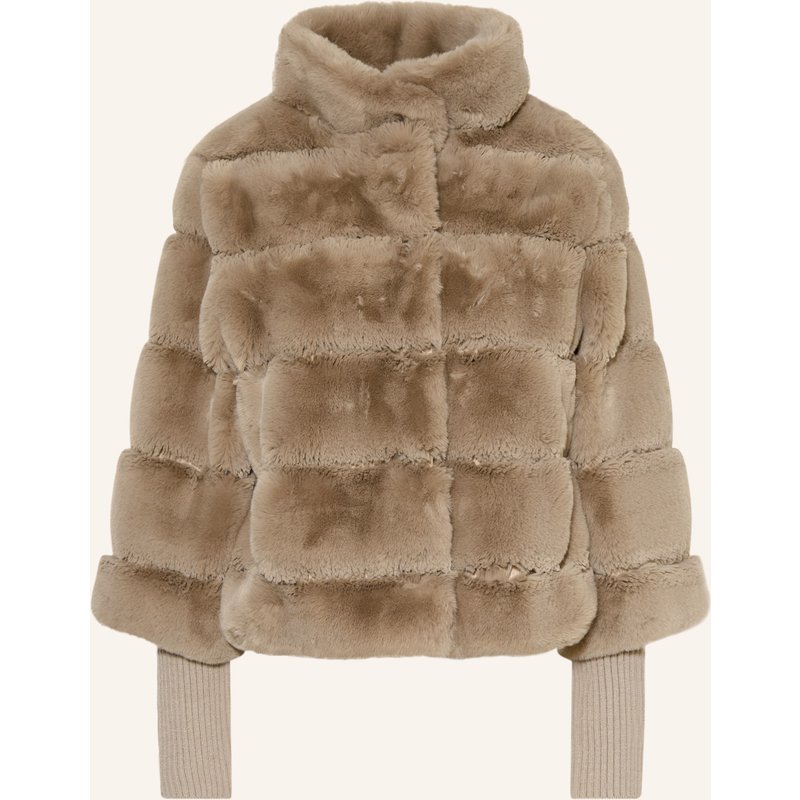 Rino & Pelle Kunstfell-Jacke Im Materialmix beige