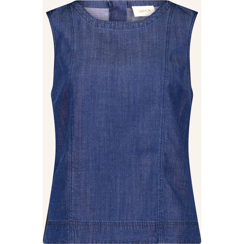 Cartoon Blusentop In Jeansoptik blau