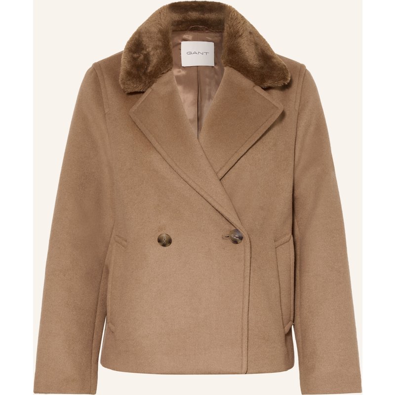 Gant Jacke Mit Kunstpelz braun