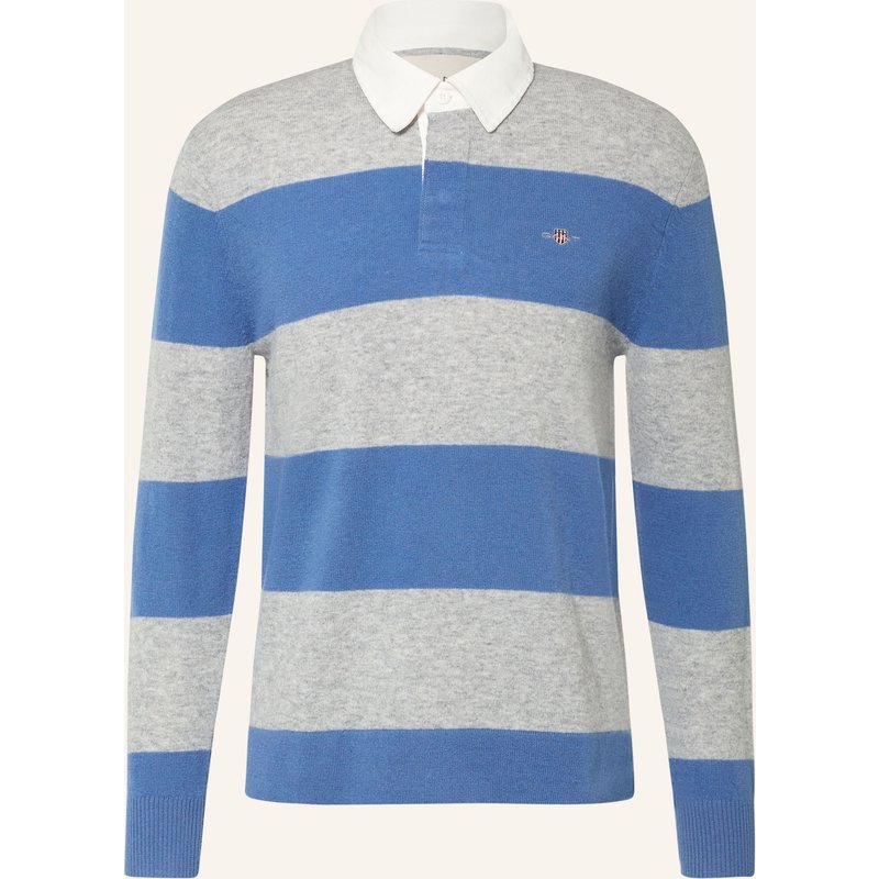 Gant Strick-Rugbyshirt grau