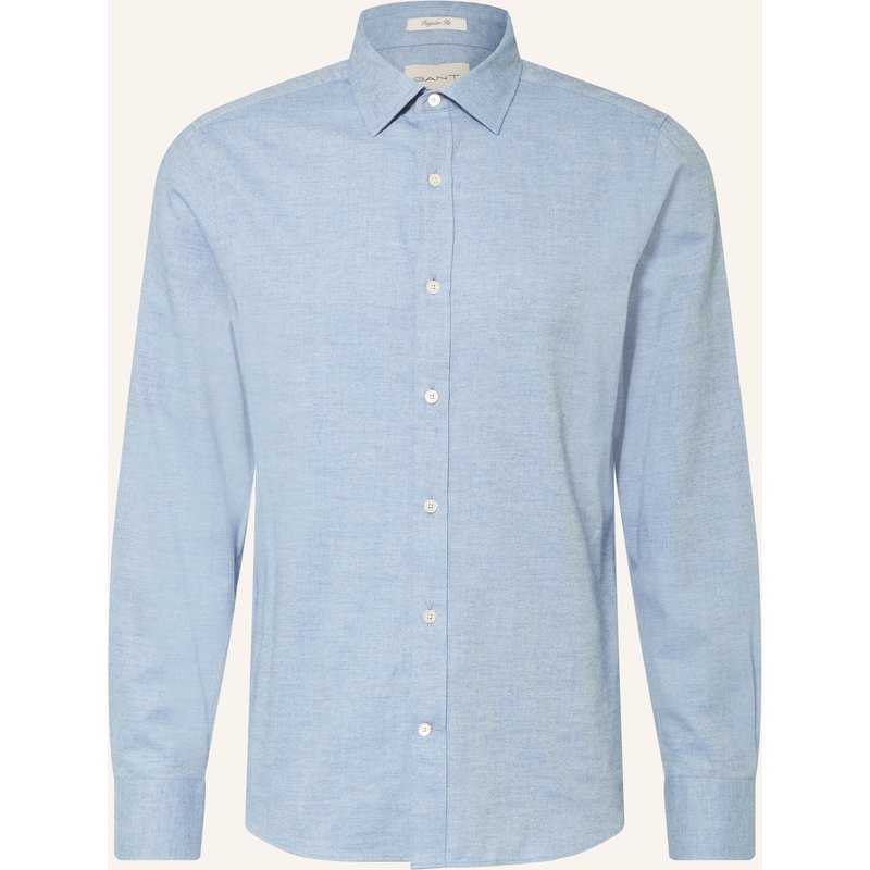 Gant Flanellhemd Regular Fit blau