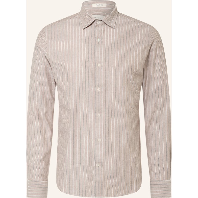 Gant Flanellhemd Regular Fit braun