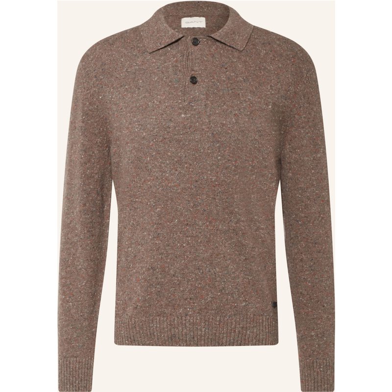 Gant Strick-Poloshirt braun