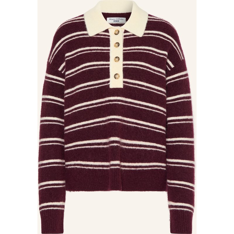 Marc O'polo Denim Strick-Poloshirt Mit Alpaka rot