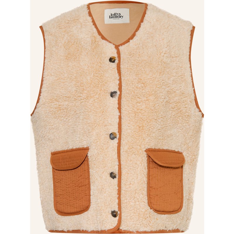 Lollys Laundry Kunstfell-Weste Jacell beige