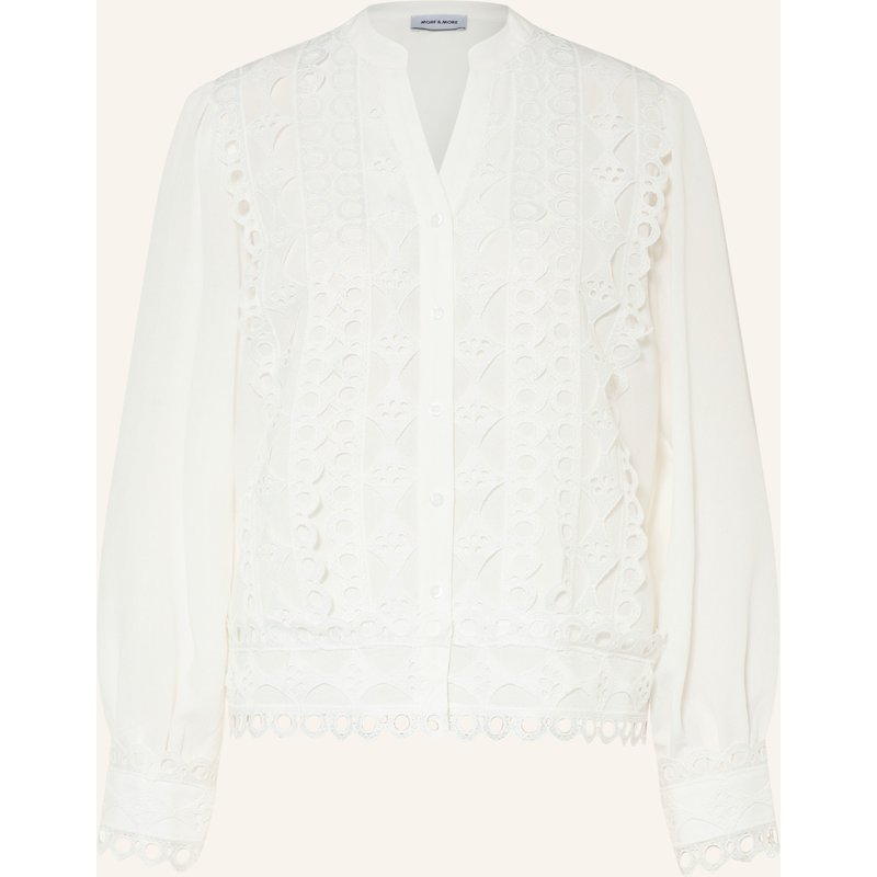 More & More Bluse Mit Lochspitze weiss