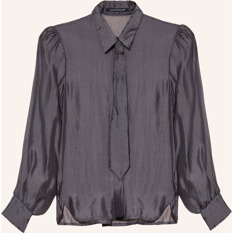 Luisa Cerano Hemdbluse Mit Abnehmbarer Krawatte grau