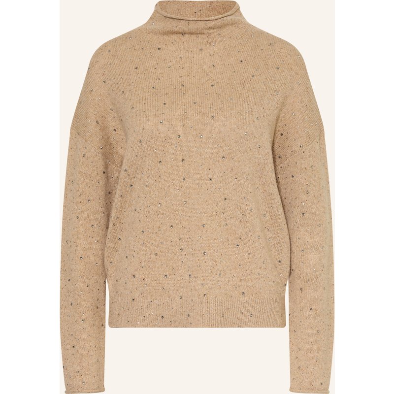 Luisa Cerano Pullover Mit Schmucksteinen braun