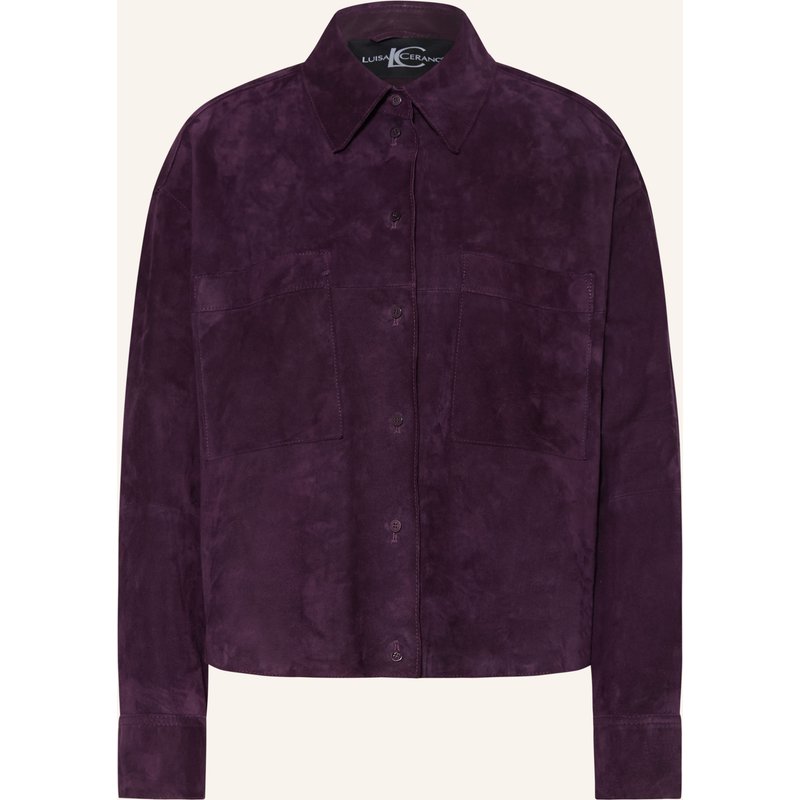 Luisa Cerano Leder-Overshirt lila