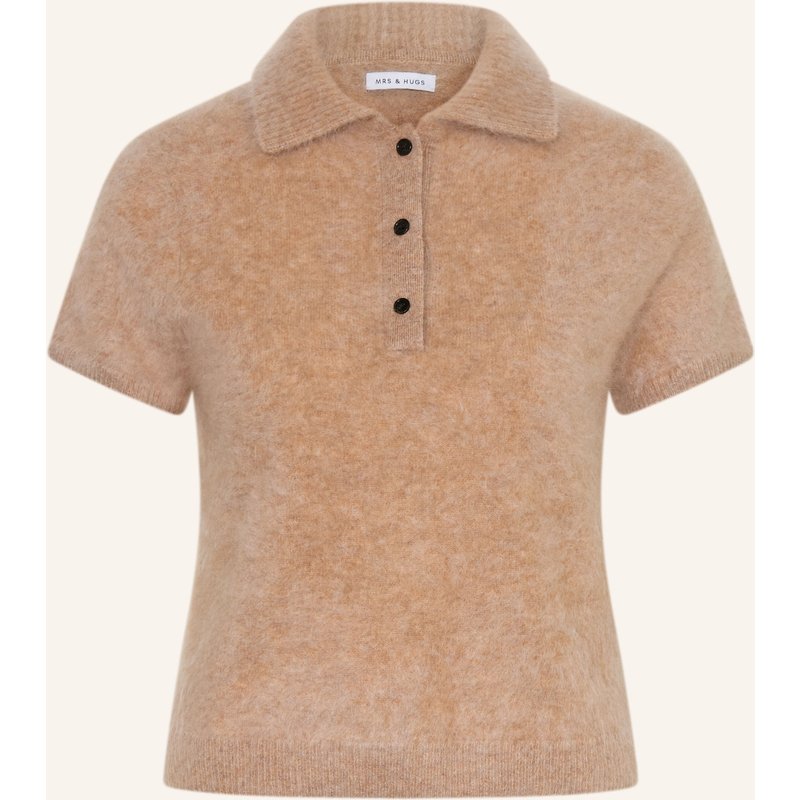 Mrs & Hugs Strick-Poloshirt Aus Cashmere beige