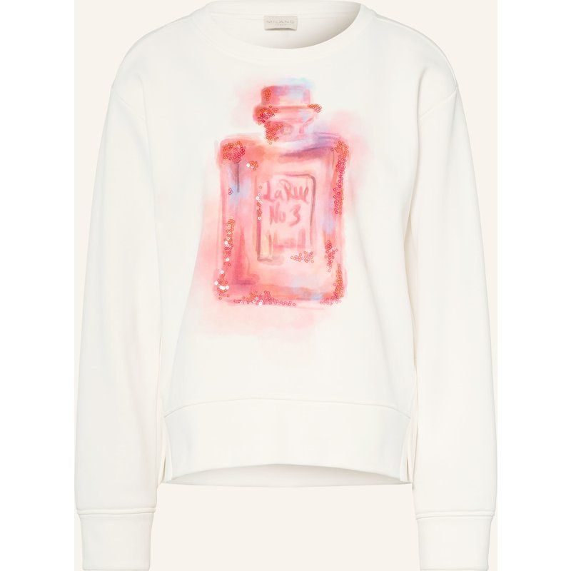 Milano Italy Sweatshirt Mit Pailletten weiss