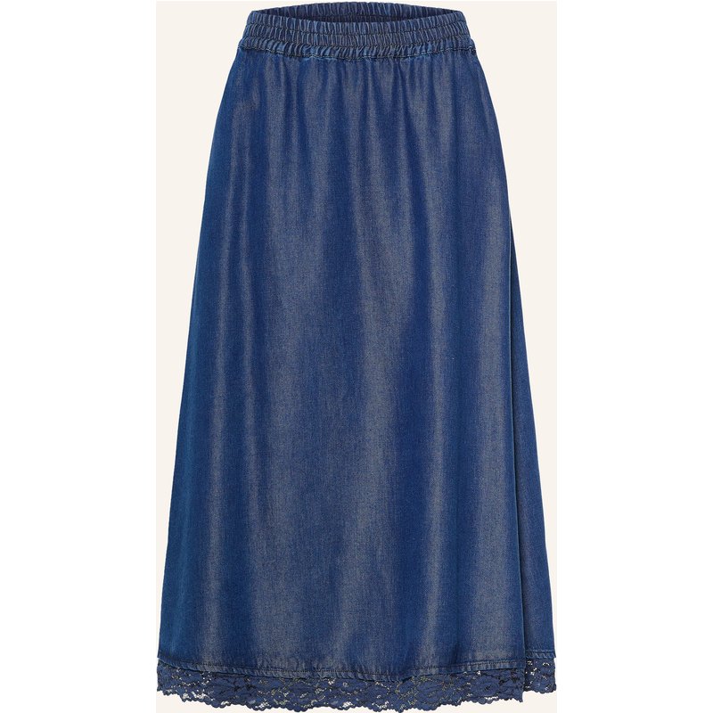 Milano Italy Rock In Jeansoptik Mit Spitze blau