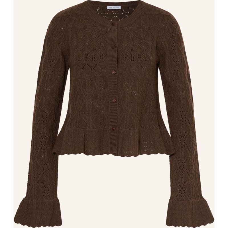 Mrs & Hugs Strickjacke Mit Cashmere braun