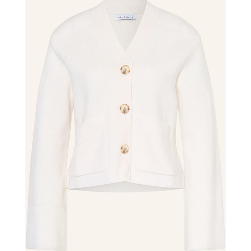Mrs & Hugs Strickjacke Mit Cashmere weiss