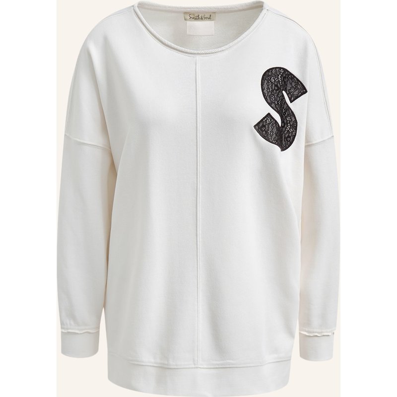 Smith & Soul Sweatshirt Mit Spitze weiss