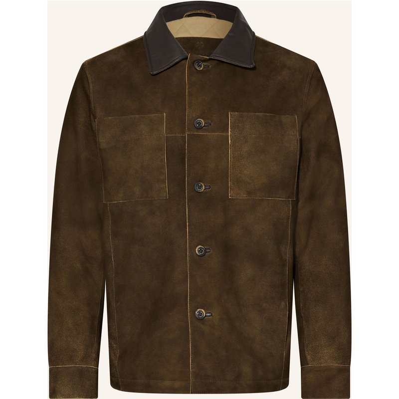 Milestone Leder-Overjacket Msdamian braun