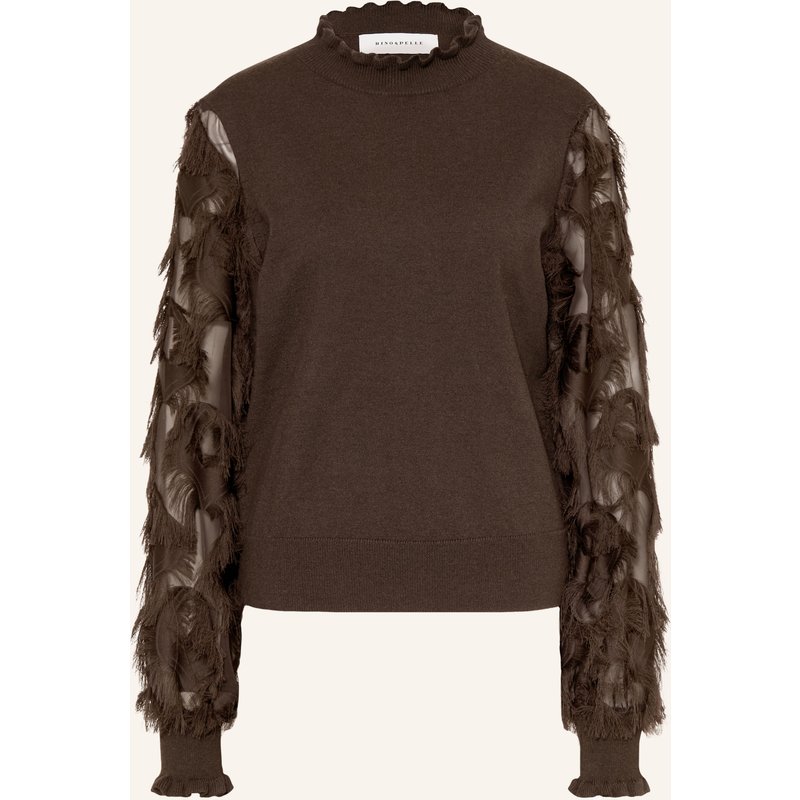 Rino & Pelle Pullover Janique Im Materialmix braun