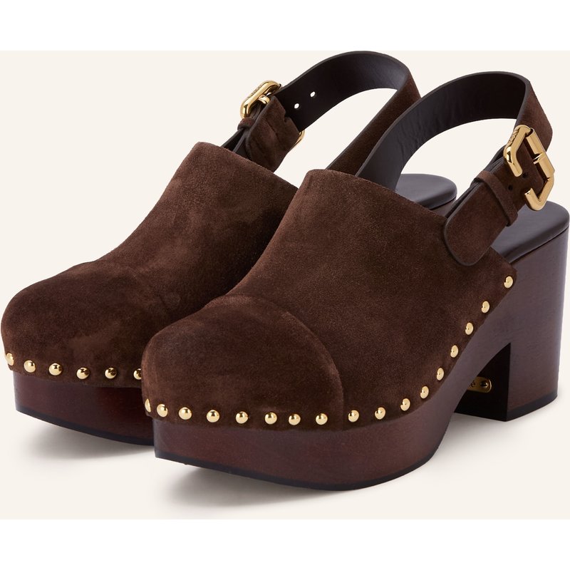 Chloé Clogs Jeannette Mit Nieten braun