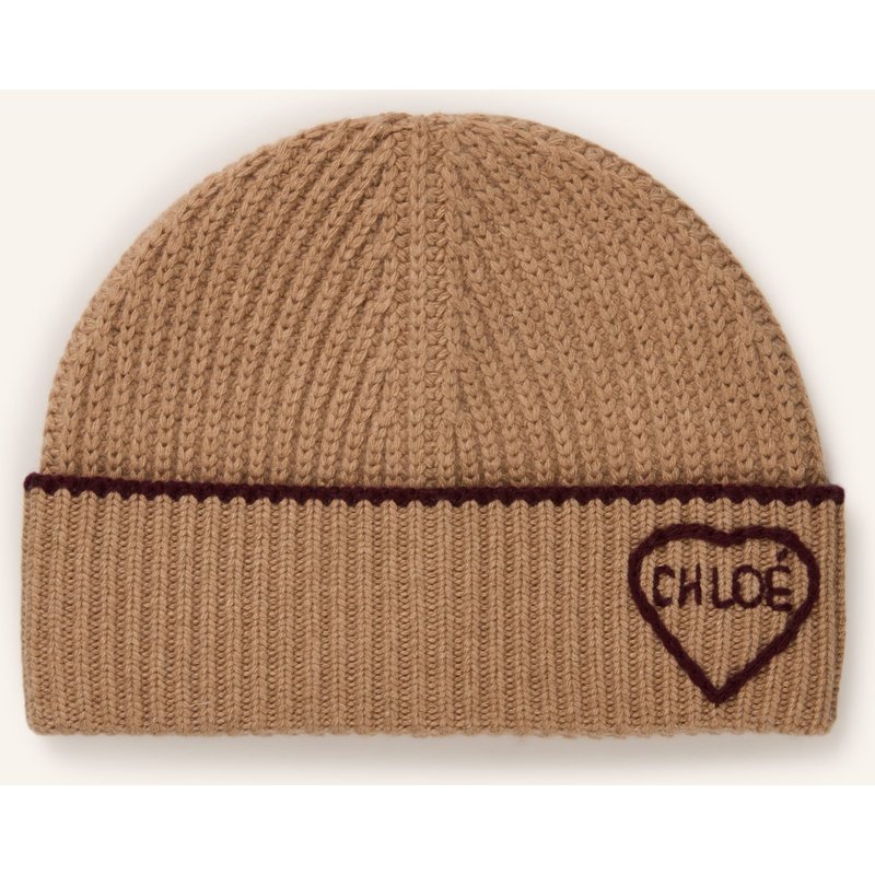Chloé Mütze Encoeur Mit Cashmere braun