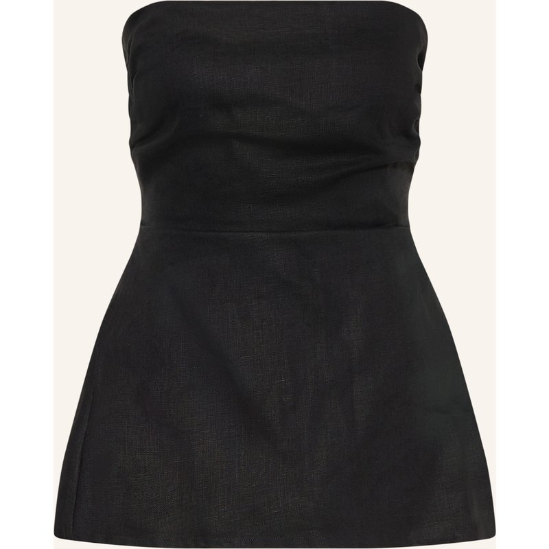 Faithfull The Brand Off-Shoulder-Bluse Solmar Aus Leinen schwarz