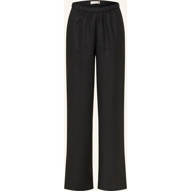 Faithfull The Brand Marlenehose Capriolla Aus Leinen schwarz