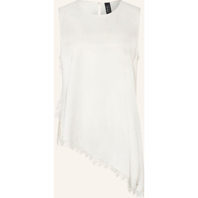 Marc Cain Satintop Mit Spitze weiss