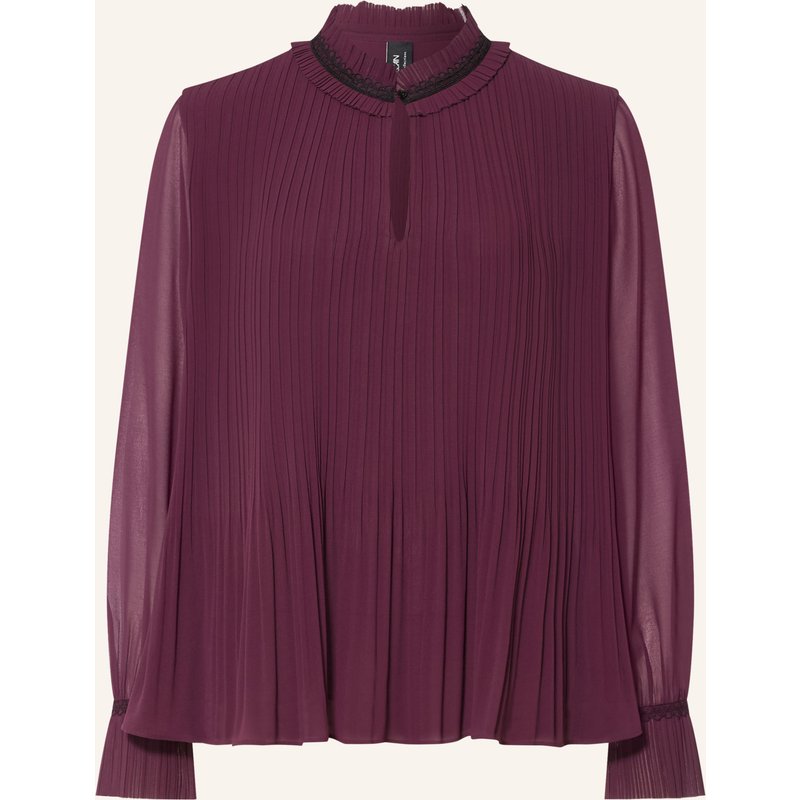 Marc Cain Blusenshirt Mit Plissees Und Spitze rot