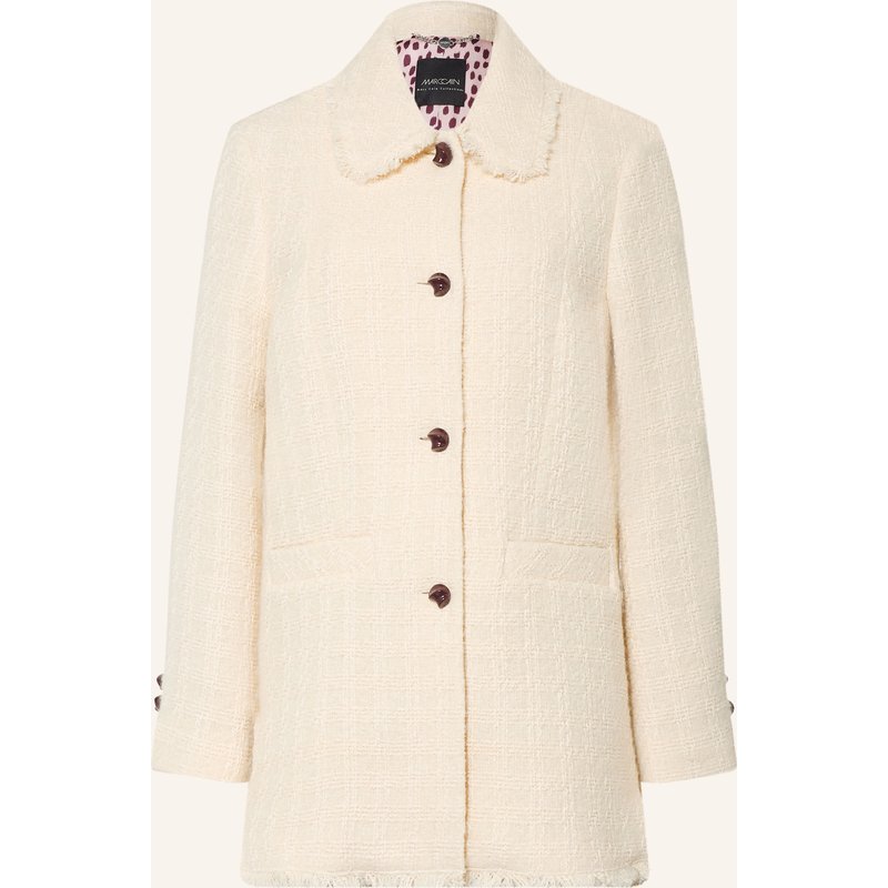 Marc Cain Tweed-Mantel weiss