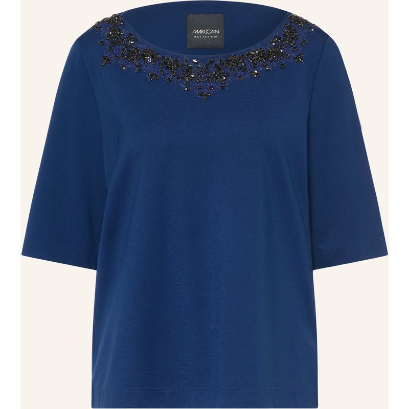 Marc Cain Shirt Mit 3/4-Arm Und Schmucksteinen blau