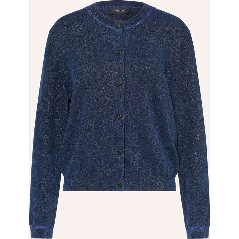 Marc Cain Strickjacke Mit Alpaka Und Schmucksteinen blau